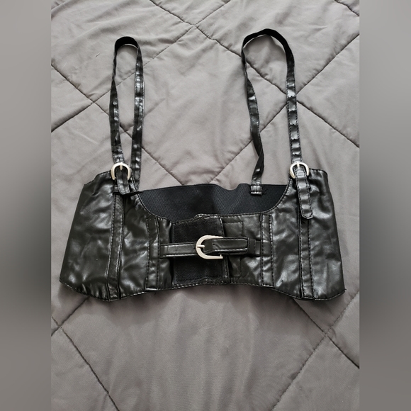 SHEIN -- Elastic PU Leather Wide Waist Belt - Picture 6 of 8